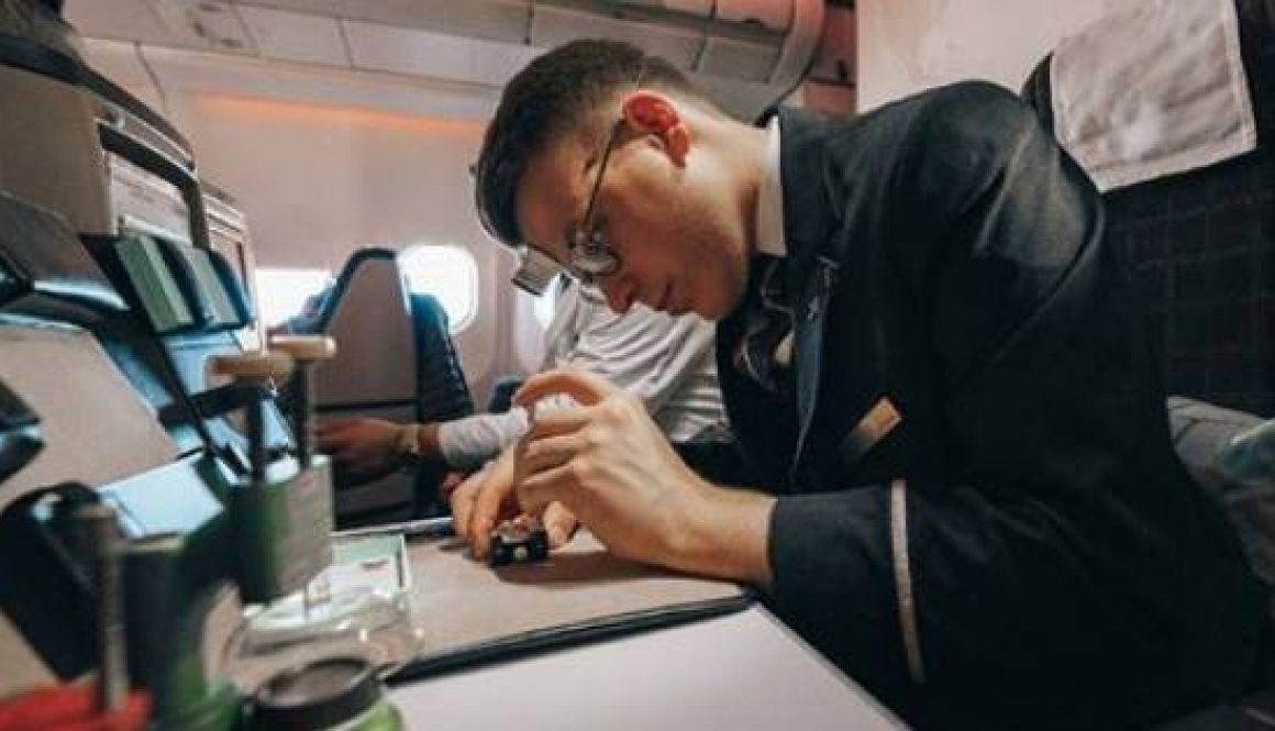 A Swiss watch assembled at 30,000 ft of altitude between Geneva and New York