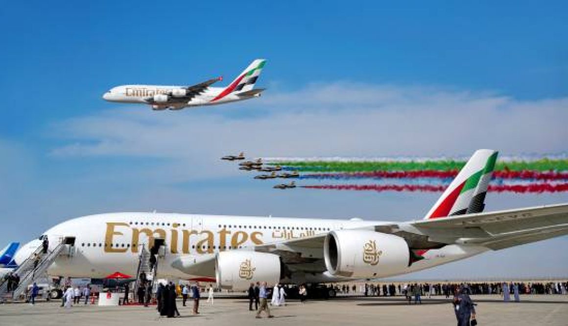 Emirates Leads UAE’s Aviation Spectacular at Dubai Airshow 2023 with Stunning Aerial Formation