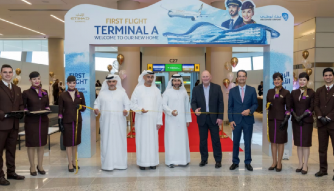 Etihad Airways, operates the first commercial flight opening Terminal A