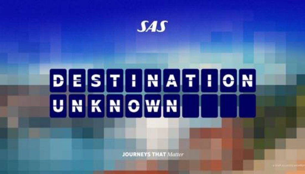 SAS Unveils Mystery Flight Experience ‘Destination Unknown’ for EuroBonus Members