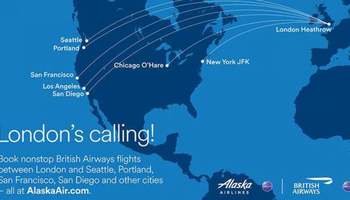 Alaska Airlines adds British Airways flights to London at alaskaair.com