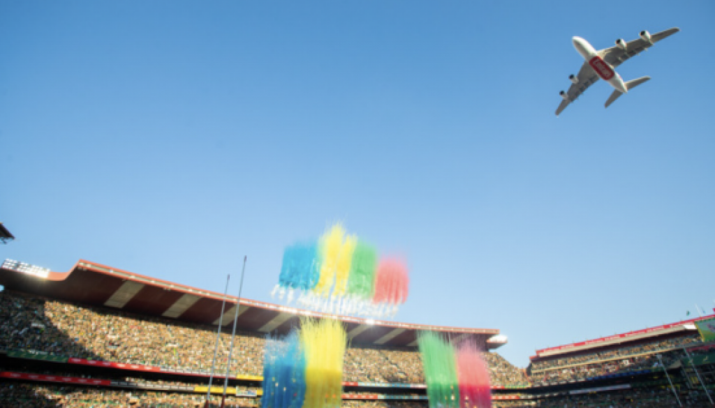 Emirates celebrates South Africa with spectacular, first-ever A380 flypast