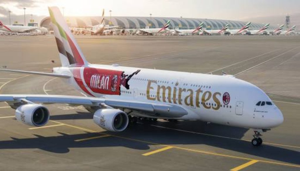 Emirates unveils bold A380 livery celebrating AC Milan’s 125th anniversary