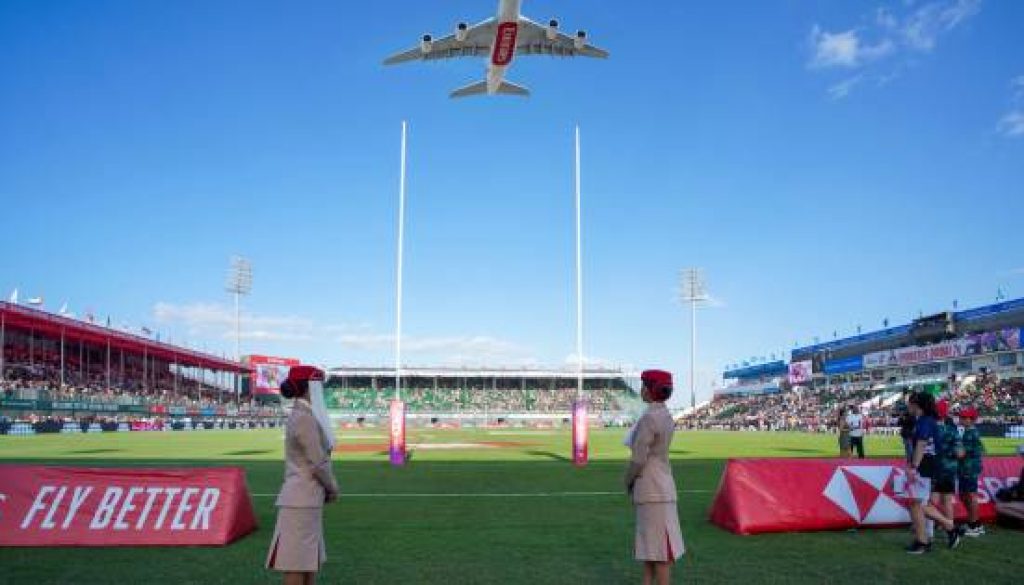 A sky-high nod to the 53rd UAE Eid Al Etihad at Emirates Dubai 7’s
