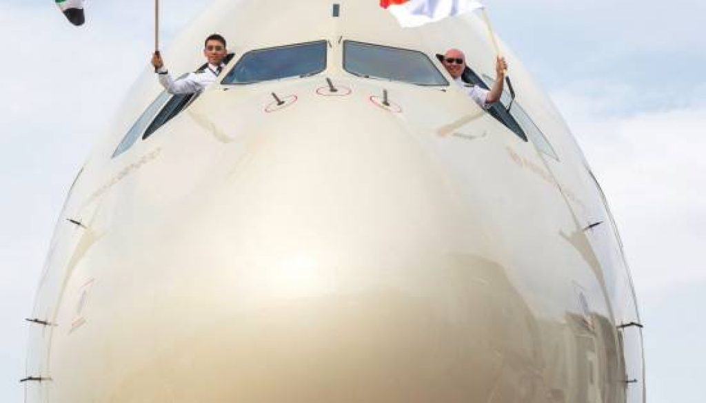 ETIHAD AIRWAYS FIRST FLAGSHIP AIRBUS A380 ARRIVES IN SINGAPORE