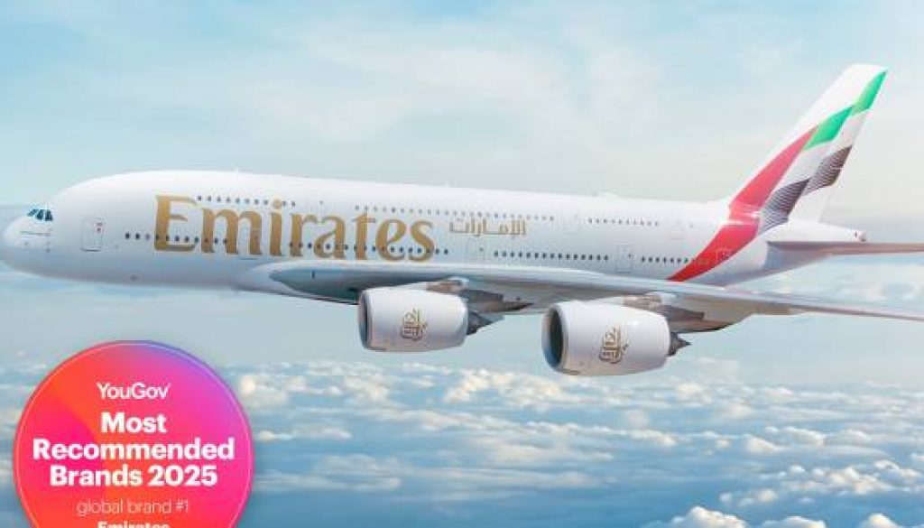 Emirates recognised as 2025’s Most Recommended Global Brand by YouGov