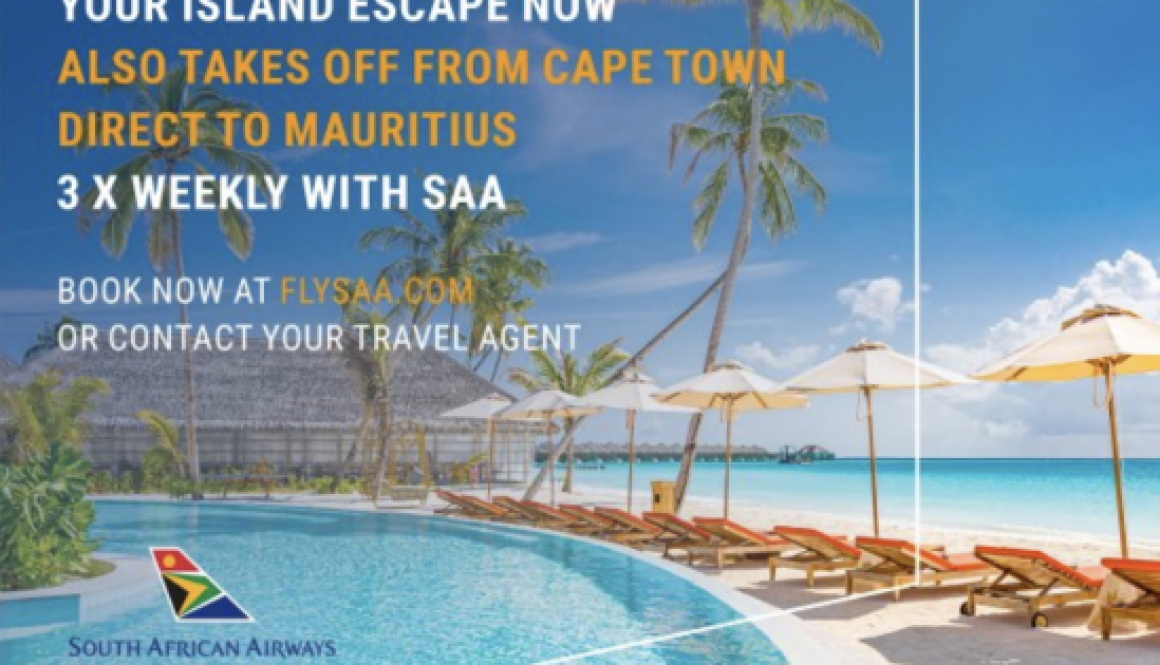 South African Airways (SAA) will inaugurate its first direct service between Cape Town and Mauritius