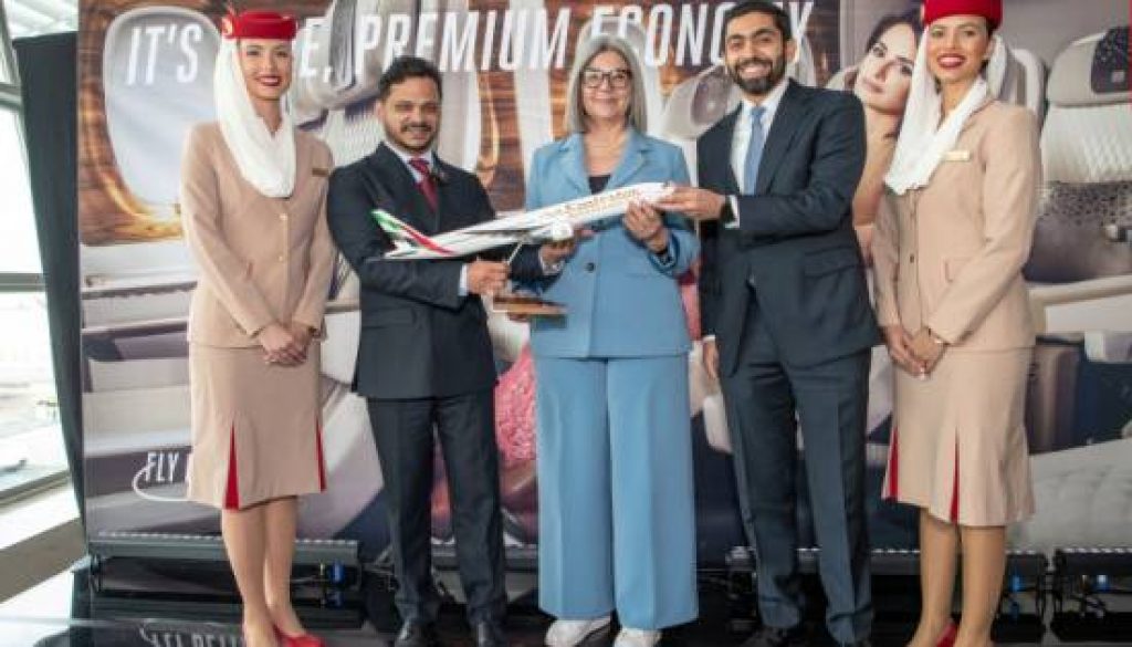 Emirates welcomes its first retrofitted Boeing 777 in Africa