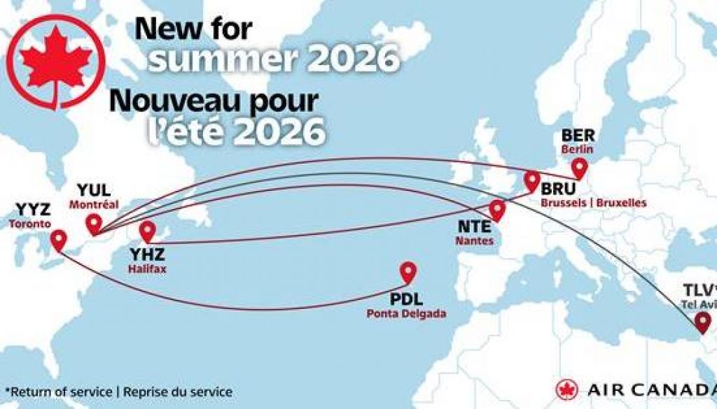 Air Canada to Launch New Flights to Berlin, Nantes, Ponta Delgada; Adds New Route to Brussels