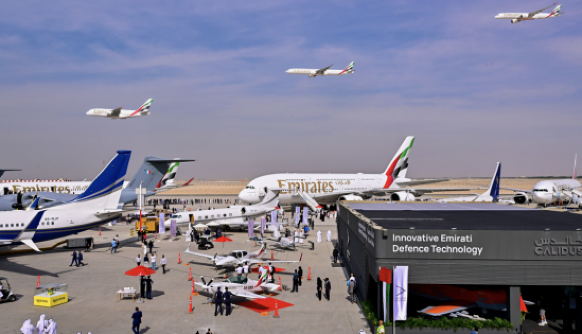The Emirates A350 makes its flypast debut at the 2025 Dubai Airshow