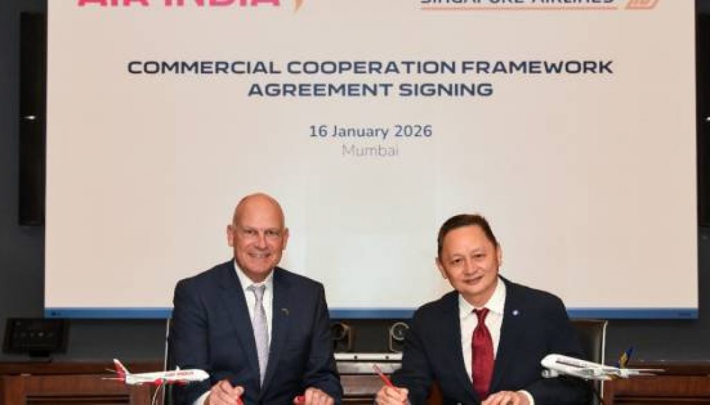 Air India and Singapore Airlines sign commercial cooperation framework agreement