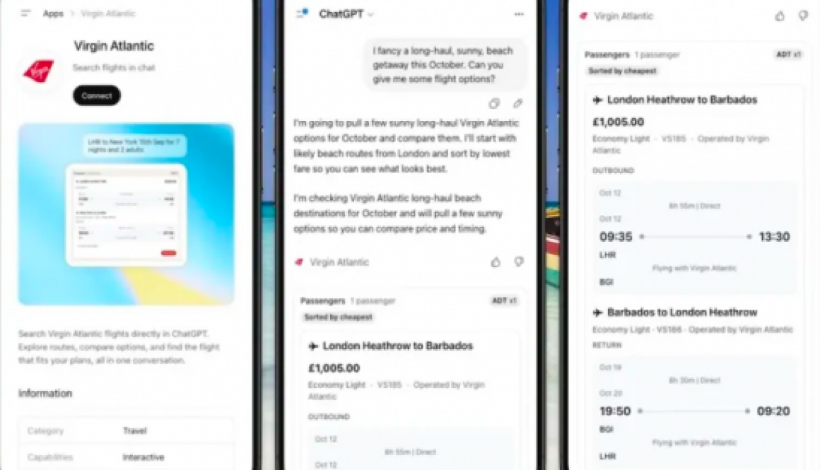 VIRGIN ATLANTIC TAKES OFF IN CHATGPT WITH FIRST-OF-ITS-KIND AIRLINE APP