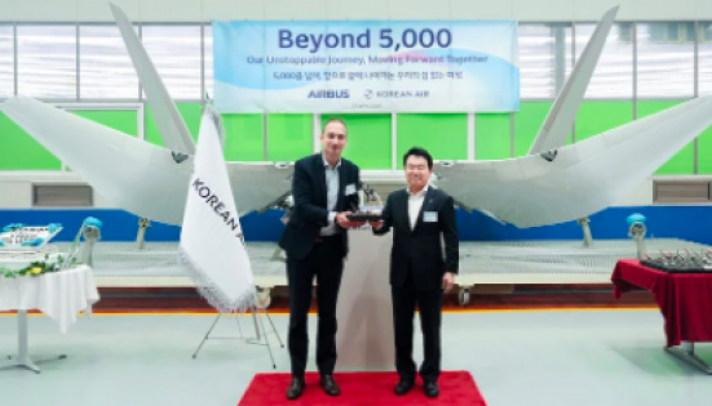 Korean Air delivers 5,000 Airbus A320 Sharklets