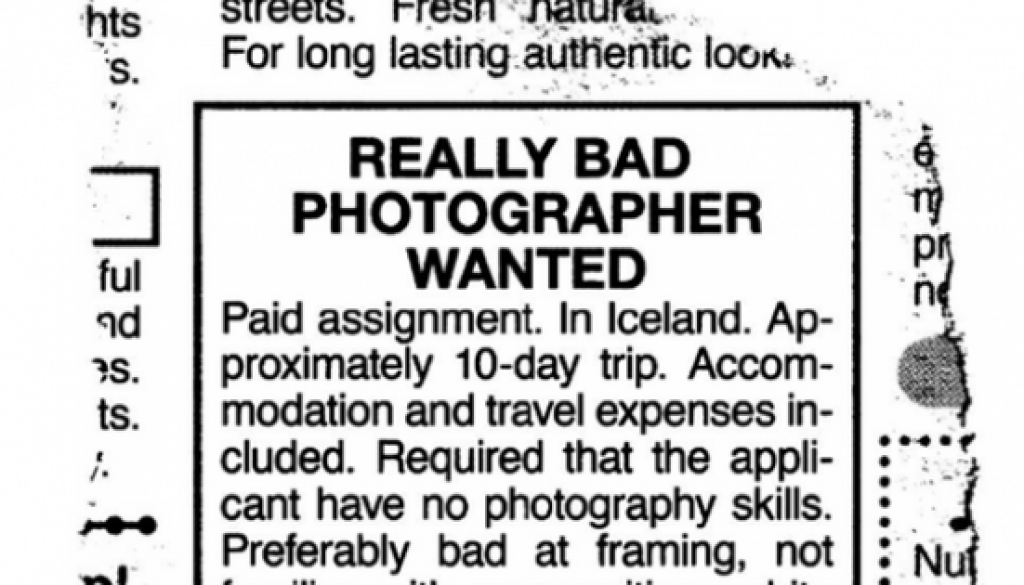 Icelandair Is Recruiting a Really Bad Photographer to Shoot Its New Global Ad Campaign